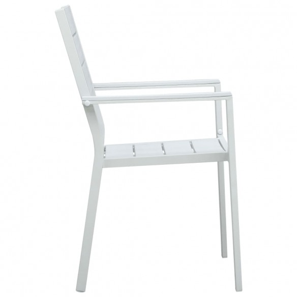 Chaises de jardin 4 pcs Blanc PEHD Aspect de bois