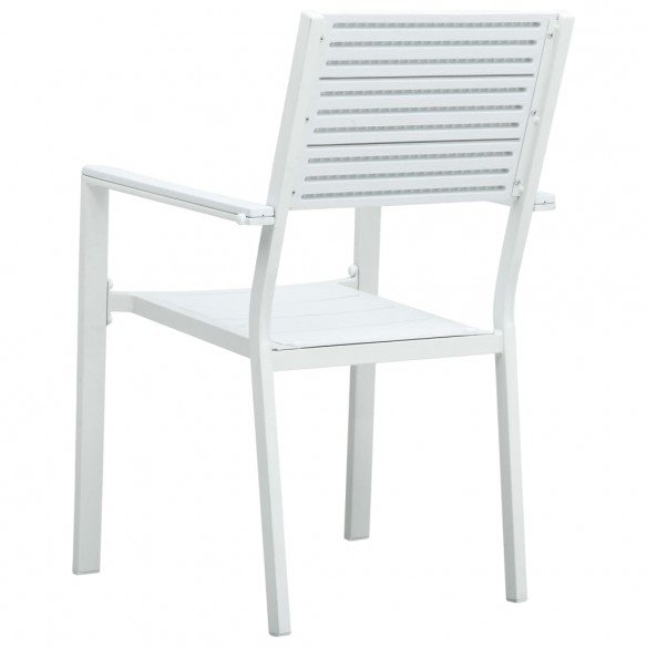 Chaises de jardin 4 pcs Blanc PEHD Aspect de bois