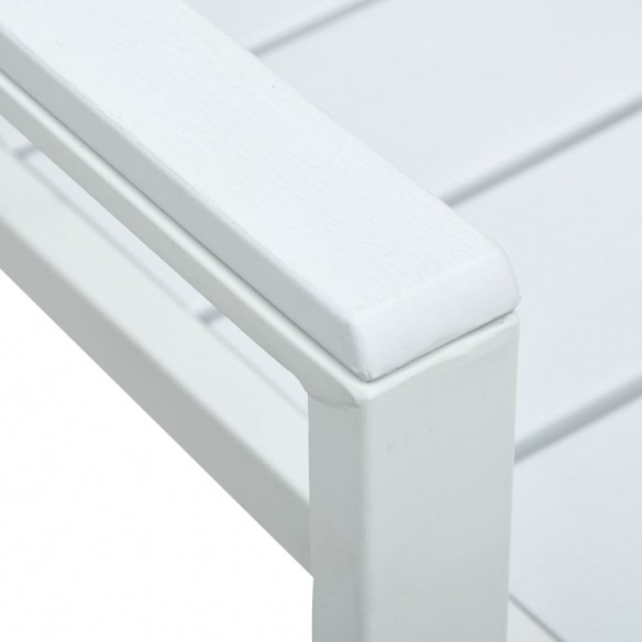 Chaises de jardin 4 pcs Blanc PEHD Aspect de bois