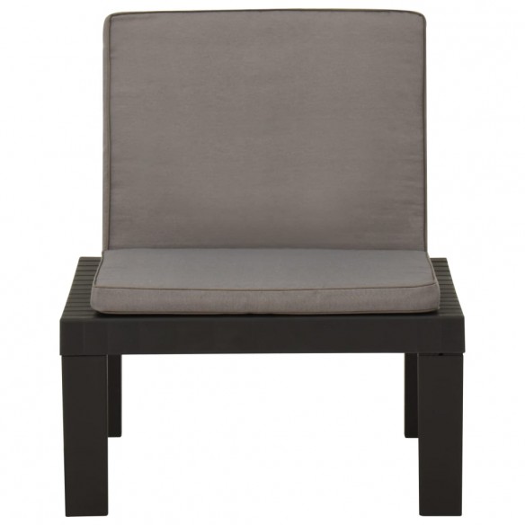 Chaise de salon de jardin avec coussin Plastique Gris