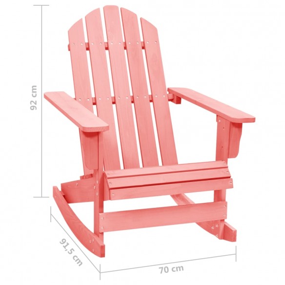 Chaise à bascule de jardin Adirondack Bois de sapin massif Rose