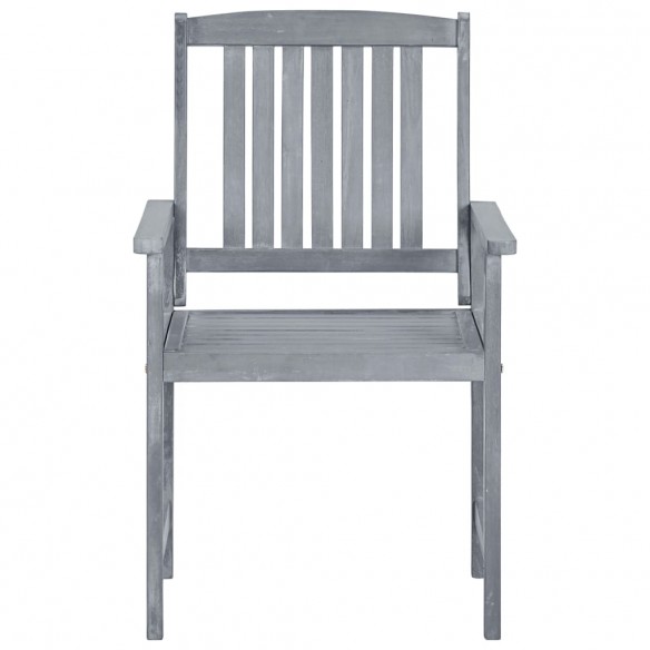 Chaises de jardin avec coussins 4 pcs Gris Bois d'acacia massif