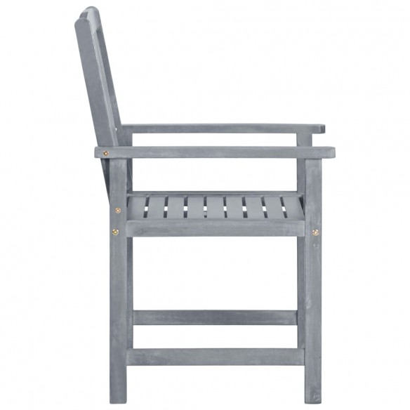 Chaises de jardin avec coussins 4 pcs Gris Bois d'acacia massif