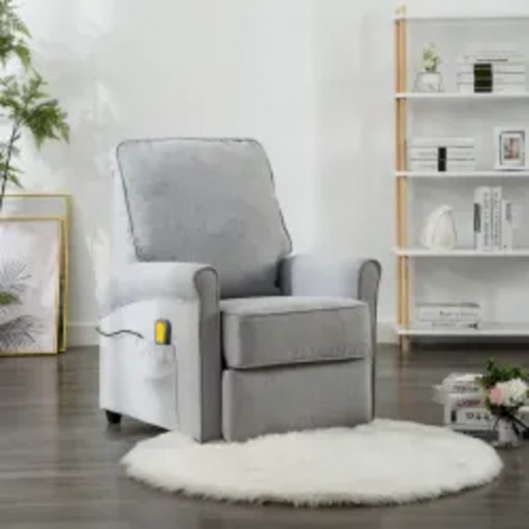 Fauteuil de massage Gris clair Tissu