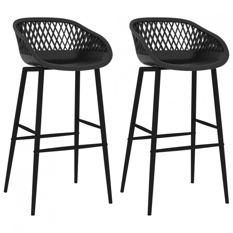 Chaises de bar lot de 2 noir