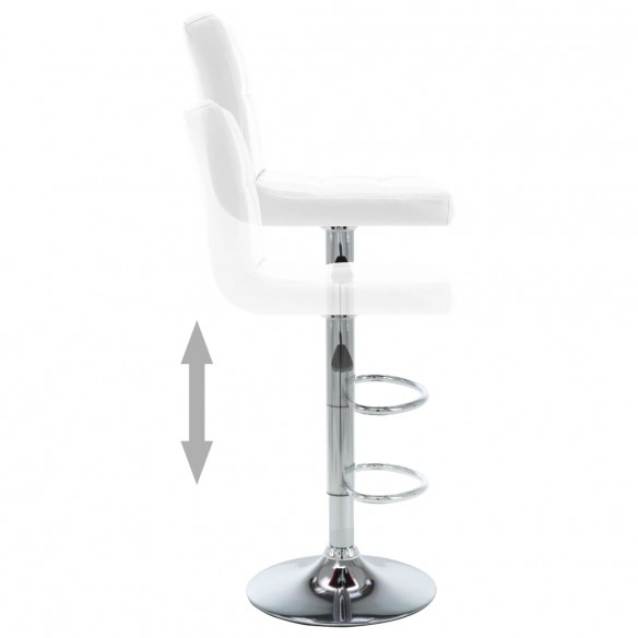 Tabourets de bar lot de 2 blanc similicuir