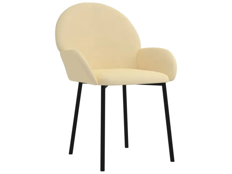 Chaises à manger lot de 2 Crème Velours