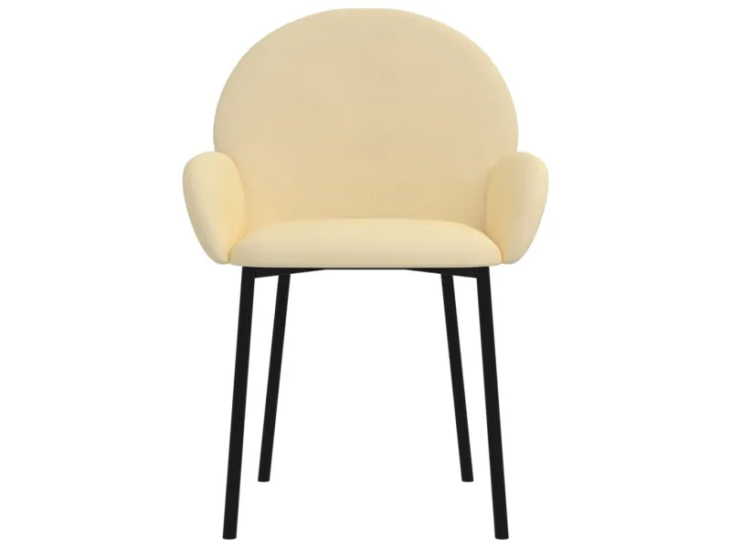 Chaises à manger lot de 2 Crème Velours