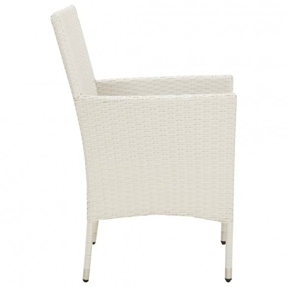 Chaises de jardin avec coussins 4 pcs Résine tressée Blanc