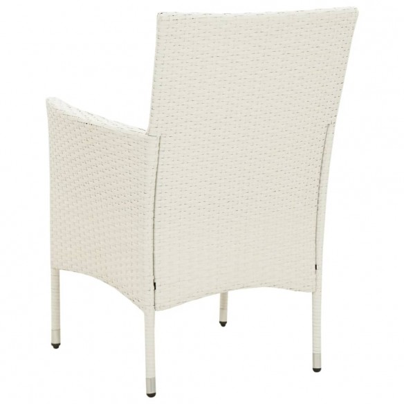 Chaises de jardin avec coussins 4 pcs Résine tressée Blanc