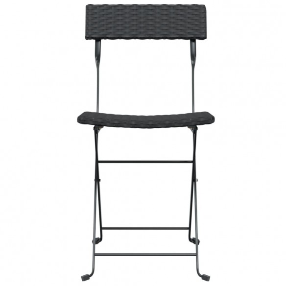 Chaises de bistrot pliantes 8 pcs Noir Résine tressée et acier