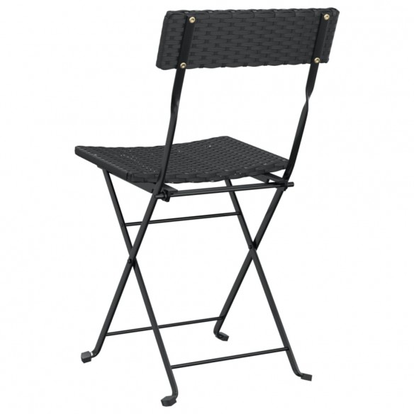 Chaises de bistrot pliantes 8 pcs Noir Résine tressée et acier