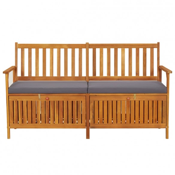 Banc de rangement avec coussin 148 cm Bois d'acacia solide