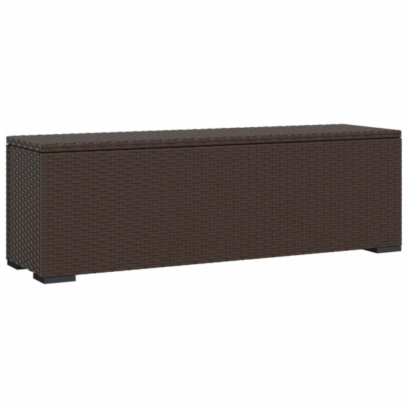 Banc pouf avec coussin marron 110x30x40 cm résine tressée