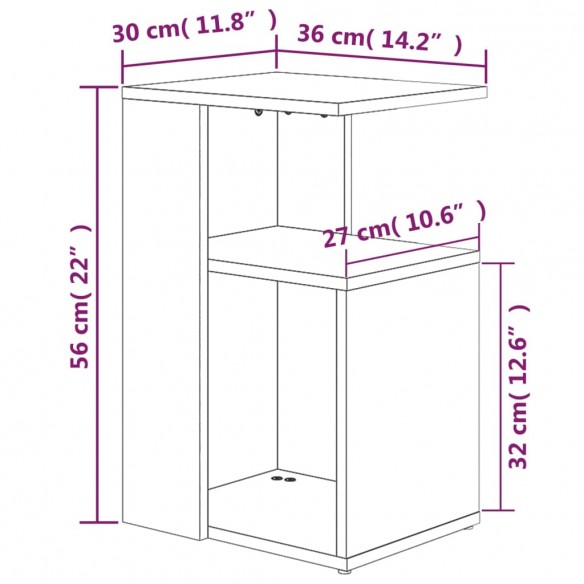 Table d'appoint Chêne marron 36x30x56 cm Bois d'ingénierie