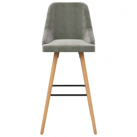 Tabourets de bar lot de 2 gris clair velours