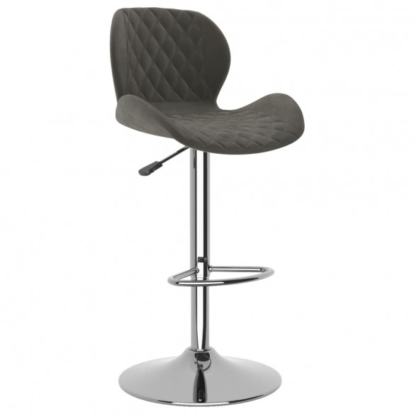 Tabourets de bar lot de 2 gris foncé velours