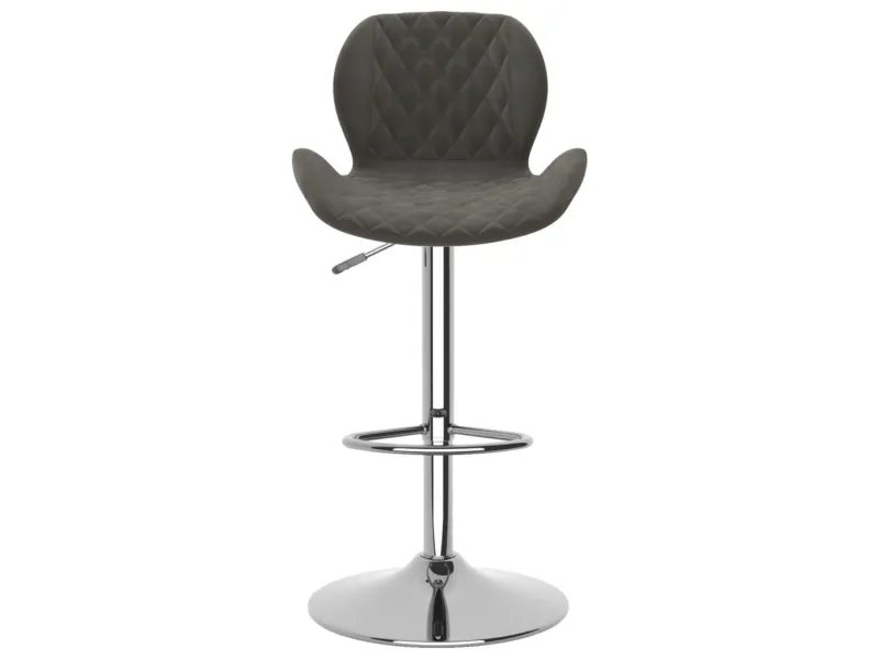 Tabourets de bar lot de 2 gris foncé velours