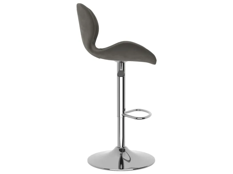 Tabourets de bar lot de 2 gris foncé velours