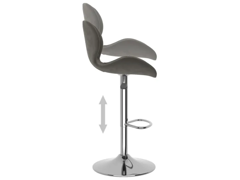 Tabourets de bar lot de 2 gris foncé velours