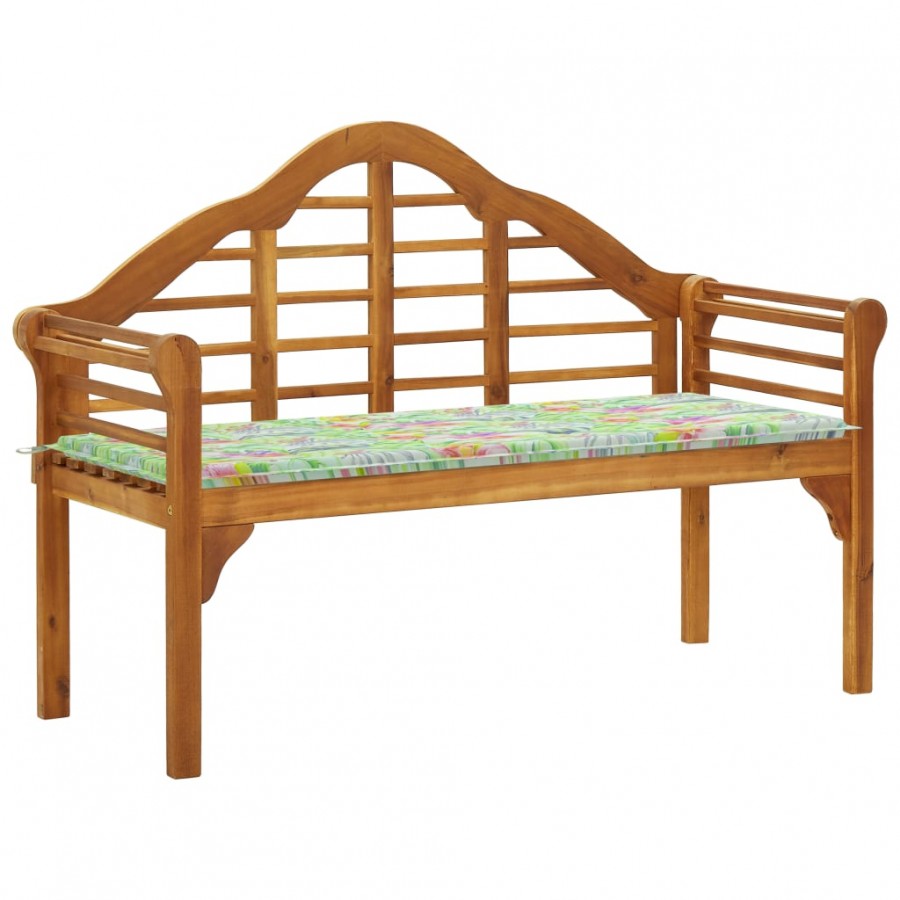 Banc de jardin avec coussin 135 cm Bois d'acacia massif