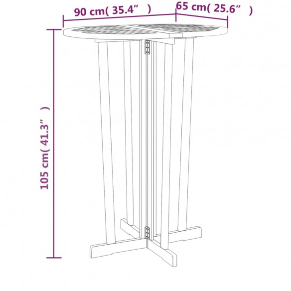 Table de bar 90x65x105 cm Bois de teck solide