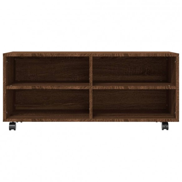 Meuble TV sur roulettes Chêne marron 90x35x35cm Bois ingénierie