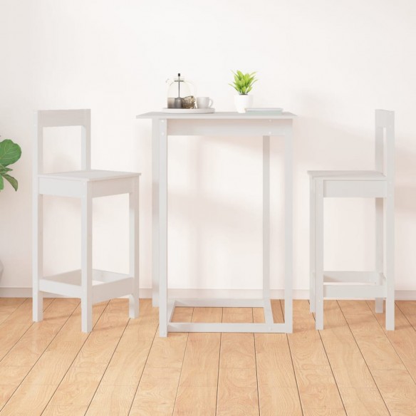 Tabourets de bar 2 pcs blanc 40x41,5x112 cm bois massif de pin