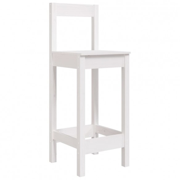 Tabourets de bar 2 pcs blanc 40x41,5x112 cm bois massif de pin