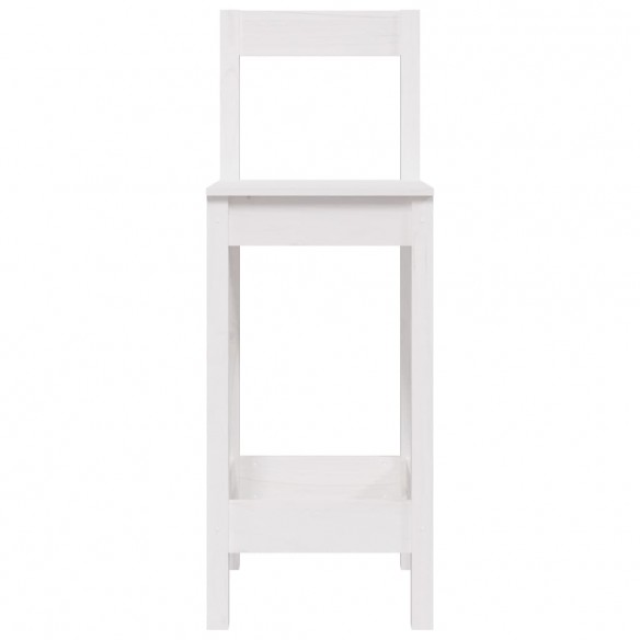 Tabourets de bar 2 pcs blanc 40x41,5x112 cm bois massif de pin