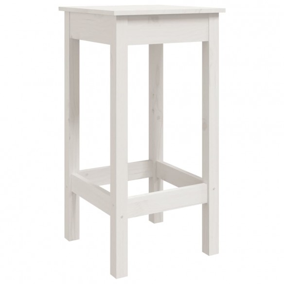 Tabourets de bar 2 pcs blanc 40x40x78 cm bois massif de pin