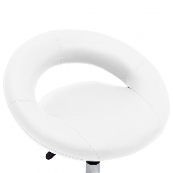 Chaise pivotante de salle à manger Blanc Similicuir