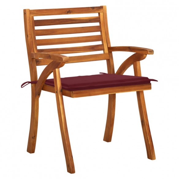 Chaises de jardin avec coussins 8 pcs Bois d'acacia solide