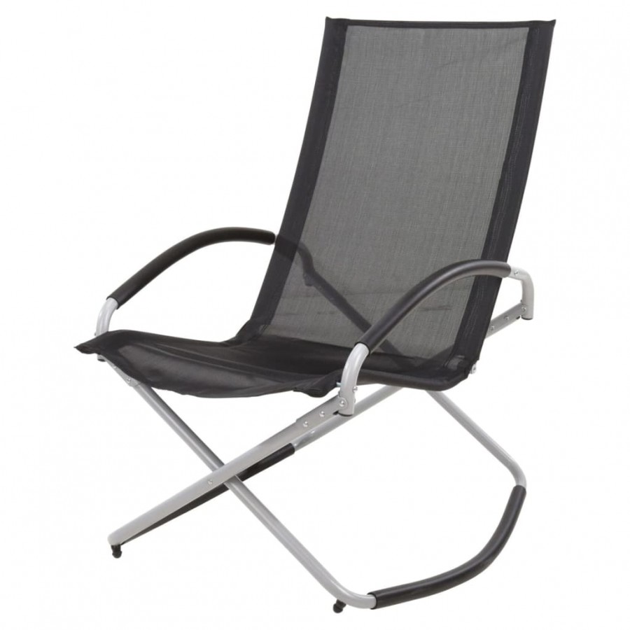 ProGarden Chaise à bascule pliable Noir