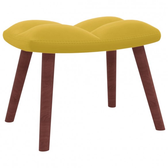 Chaise de relaxation avec repose-pied Jaune moutarde Velours