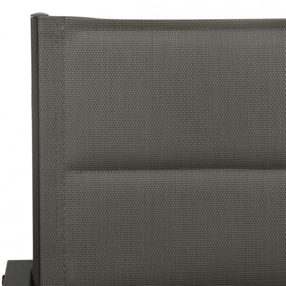 Chaises de jardin 2 pcs Textilène et acier Gris et anthracite