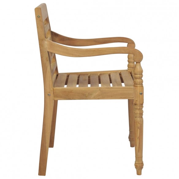 Chaises Batavia avec coussins 4 pcs Bois de teck solide