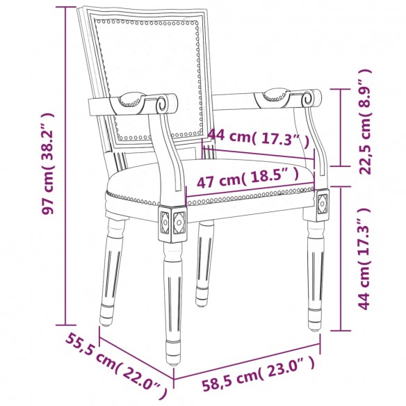 Chaise à manger Gris foncé Tissu