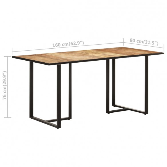 Table de salle à manger 160 cm Bois de manguier brut