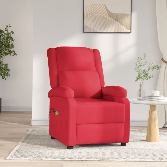 Fauteuil de massage électrique Rouge Similicuir