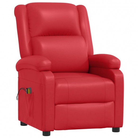 Fauteuil de massage électrique Rouge Similicuir