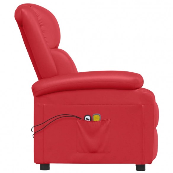 Fauteuil de massage électrique Rouge Similicuir