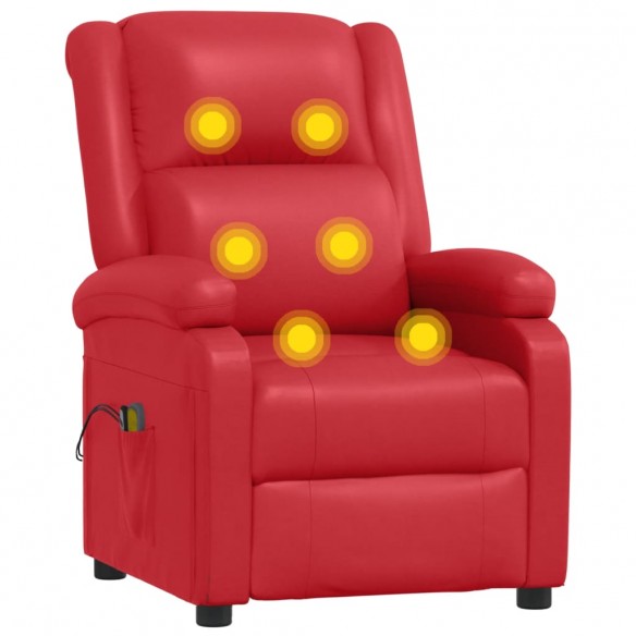 Fauteuil de massage électrique Rouge Similicuir