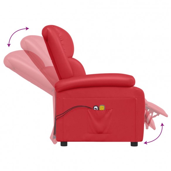 Fauteuil de massage électrique Rouge Similicuir