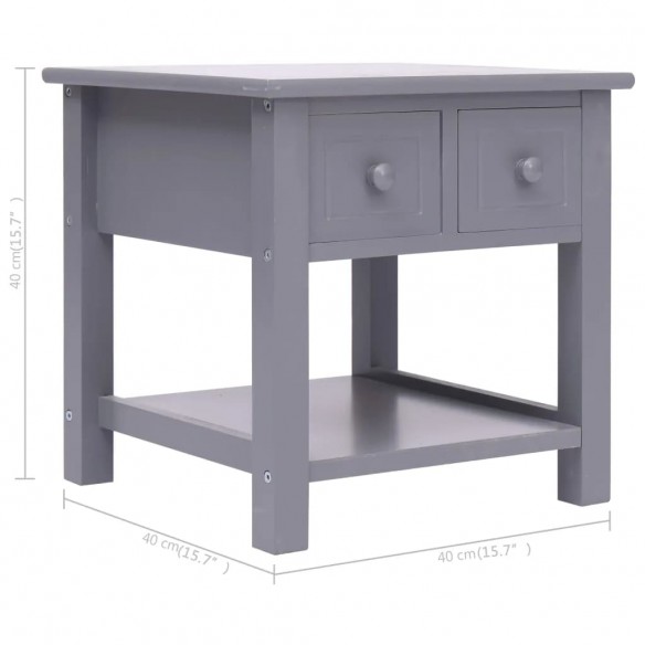 Table d'appoint Gris 40x40x40 cm Bois de Paulownia