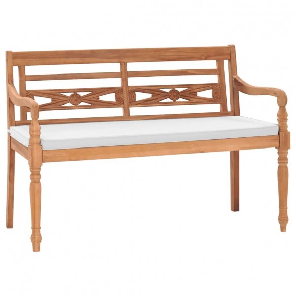 Banc Batavia avec coussins 120 cm Teck