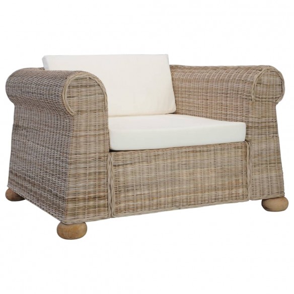 Fauteuil avec coussins Rotin naturel