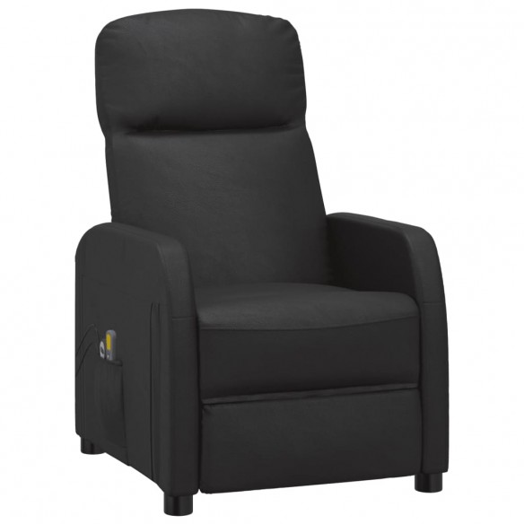 Fauteuil électrique de massage Noir Similicuir