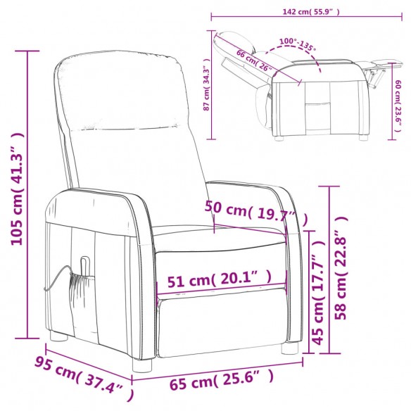 Fauteuil de massage Noir Similicuir