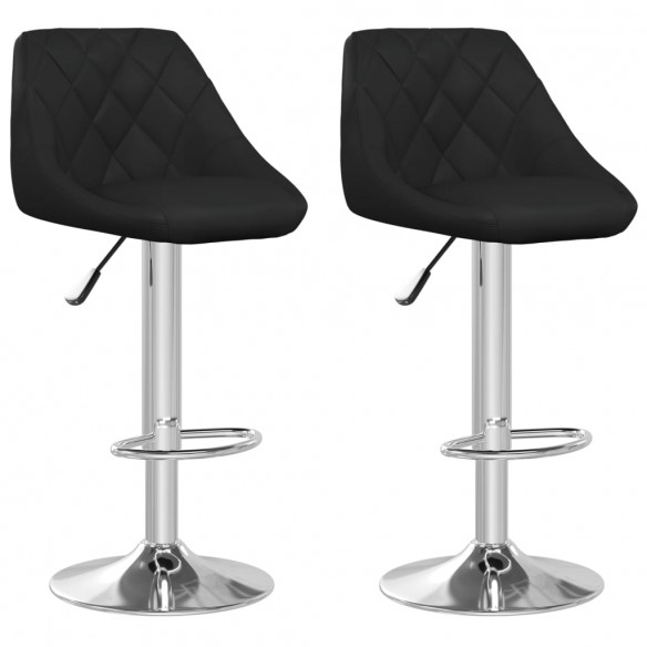 Tabourets de bar lot de 2 noir similicuir